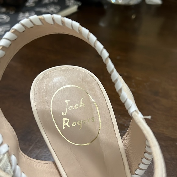 Jack Rogers Wedges. Size 10. Natural and White. - Picture 6 of 13